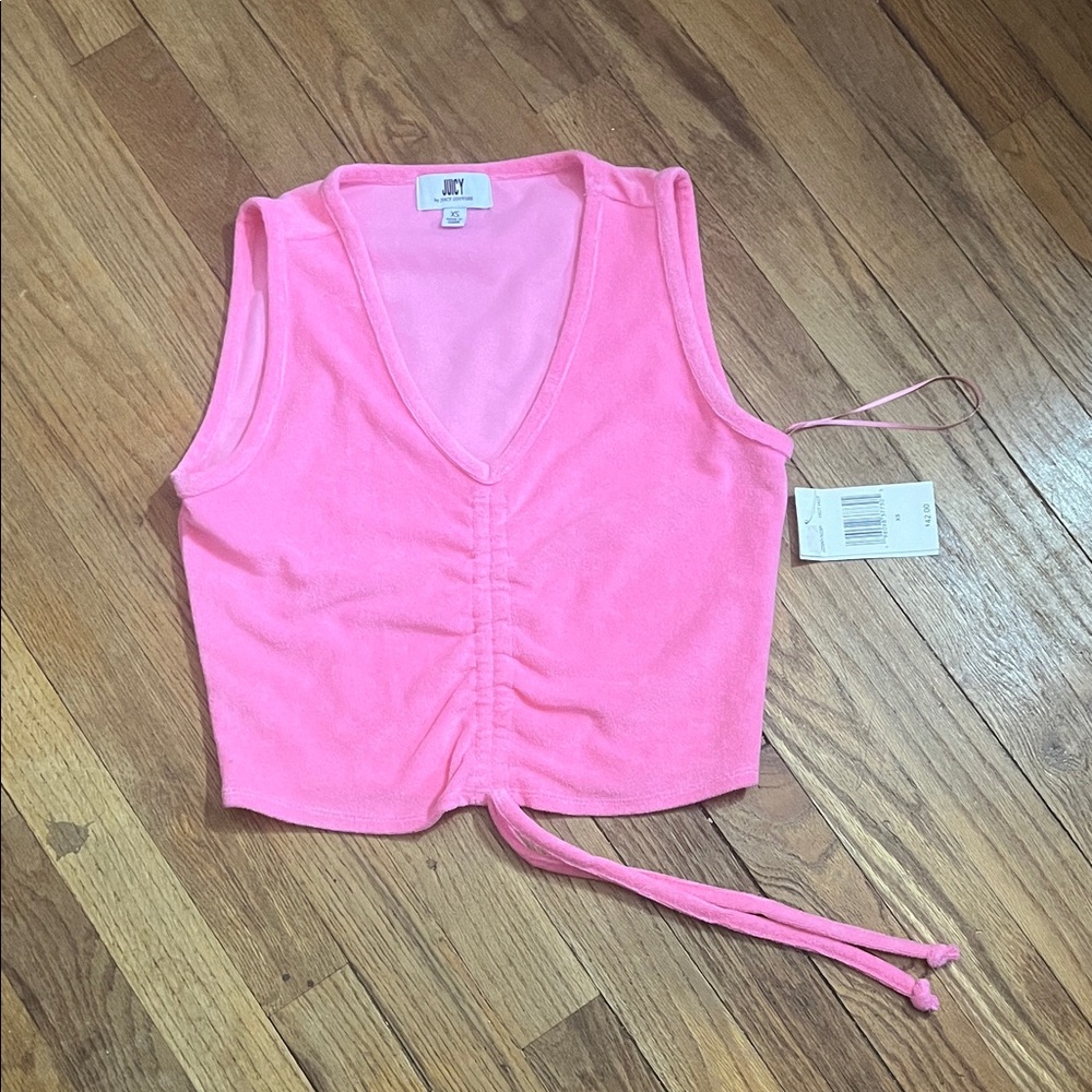 Juicy by juicy Couture hot hot faux Ruched V-Neck Crop Tank